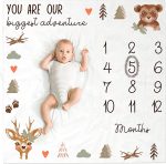 ZICOTO Modern Baby Milestone Blanket - Beautiful Woodland Friends Design for Personalized Monthly Baby Pictures - Cherish Your Adorable Babys Boy Or Girl Milestones Forever - Image 8